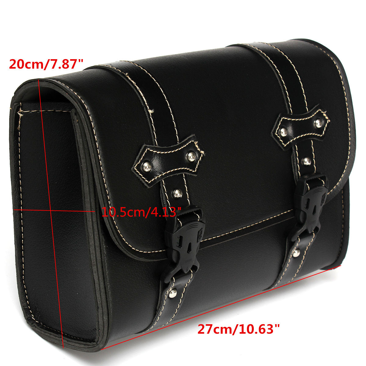 Motorcycle Saddle Leather Black Storage Tool Pouch Bag