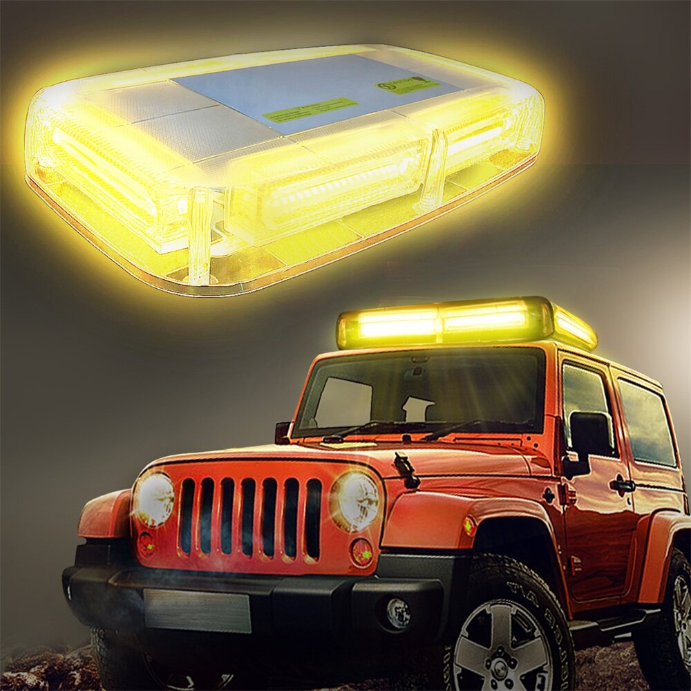 Car Amber 6 COB LED 18W Enforcement Emergency Hazard Beacon Warning Lights