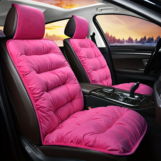 1pc Luxury Winter Car Seat Cushion - Ultra-Soft Plush, Extra Thick Front Single Seat Cover