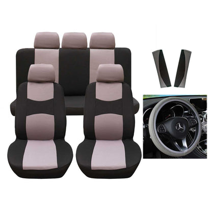 Car Motors Seat Cover Leather Steering Wheel 9 Pcs/Set