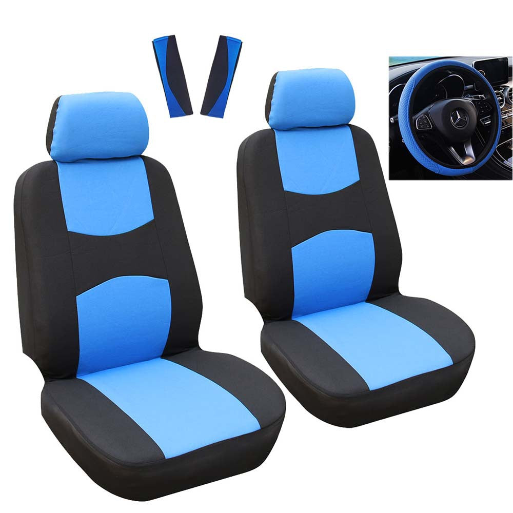 Car Motors Seat Cover Leather Steering Wheel 9 Pcs/Set