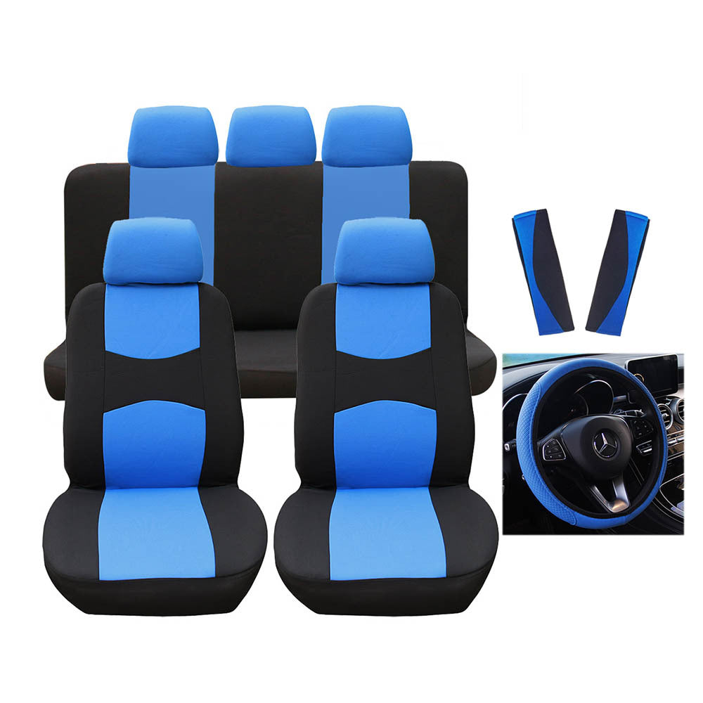 Car Motors Seat Cover Leather Steering Wheel 9 Pcs/Set