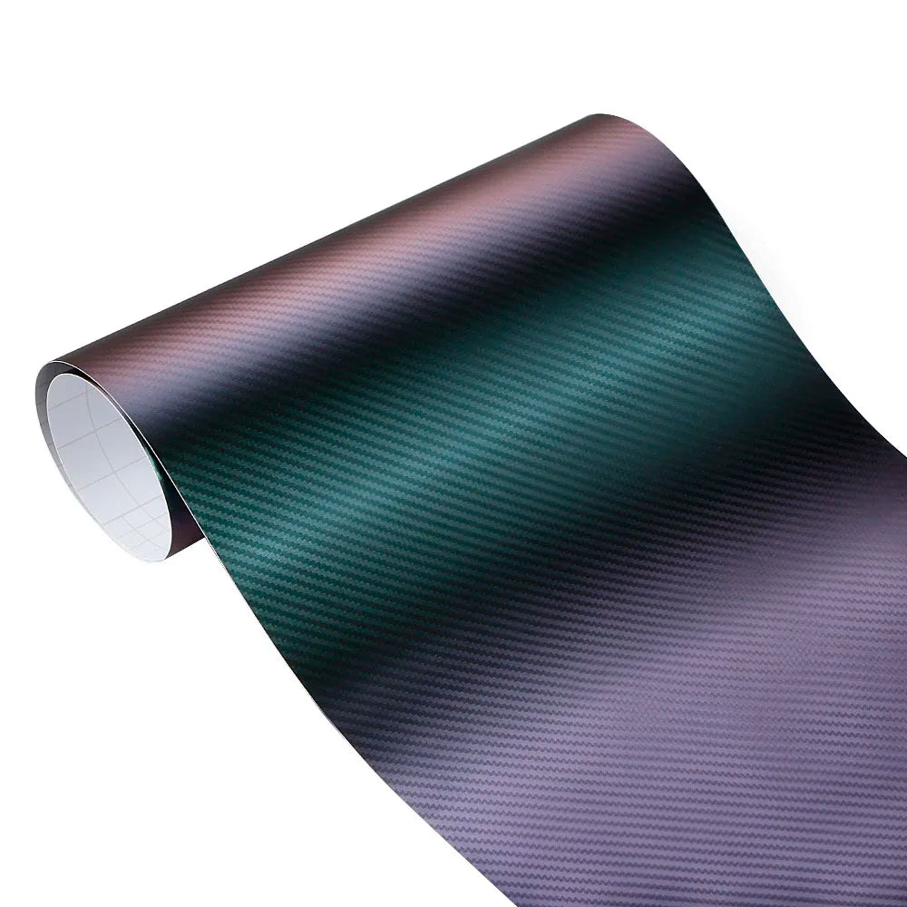 152*10/20cm 3D Carbon Fiber Chameleon Stickers Car Styling Foil Wrap Decal