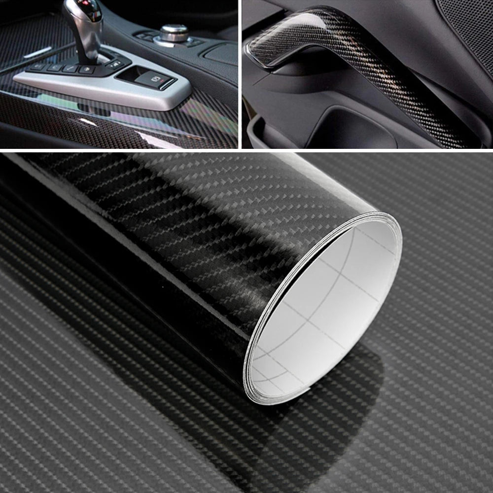 152x20/10cm Car Wrap Roll PVC Stickers and Decals Auto 5D Carbon Fiber Vinyl DIY