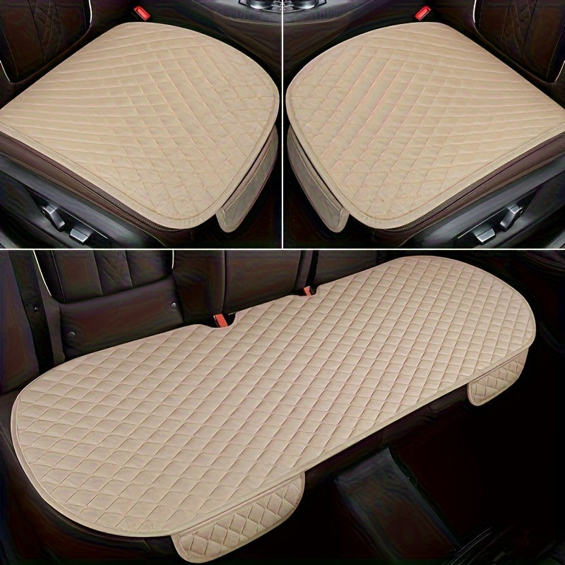 All-Season Non-Slip Linen Car Seat Covers - 3/5/11pcs Set with Backrest