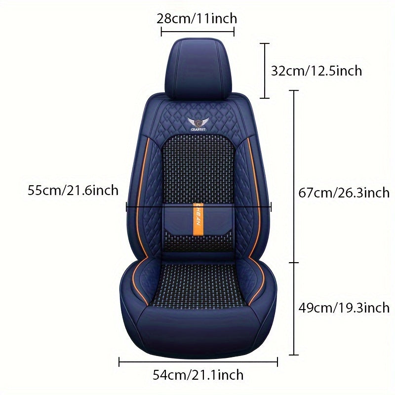 5-Seat Car Cushion Set - Premium Ice Silk Fully Surrounded Seat Covers with Breathable