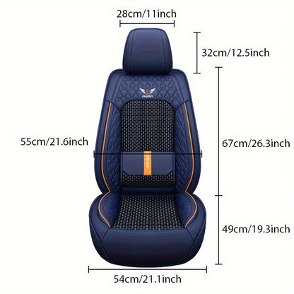 5-Seat Car Cushion Set - Premium Ice Silk Fully Surrounded Seat Covers with Breathable