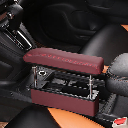 Car Universal Armrest Storage Box With Multi Function 4USB Socket Organizer