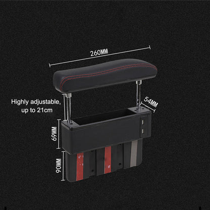 Car Universal Armrest Storage Box With Multi Function 4USB Socket Organizer