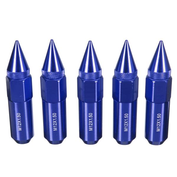 Car Aluminum Wheels Rims Lug Nuts Spiked Extended Tuner 20pcs M12X1.5 60mm