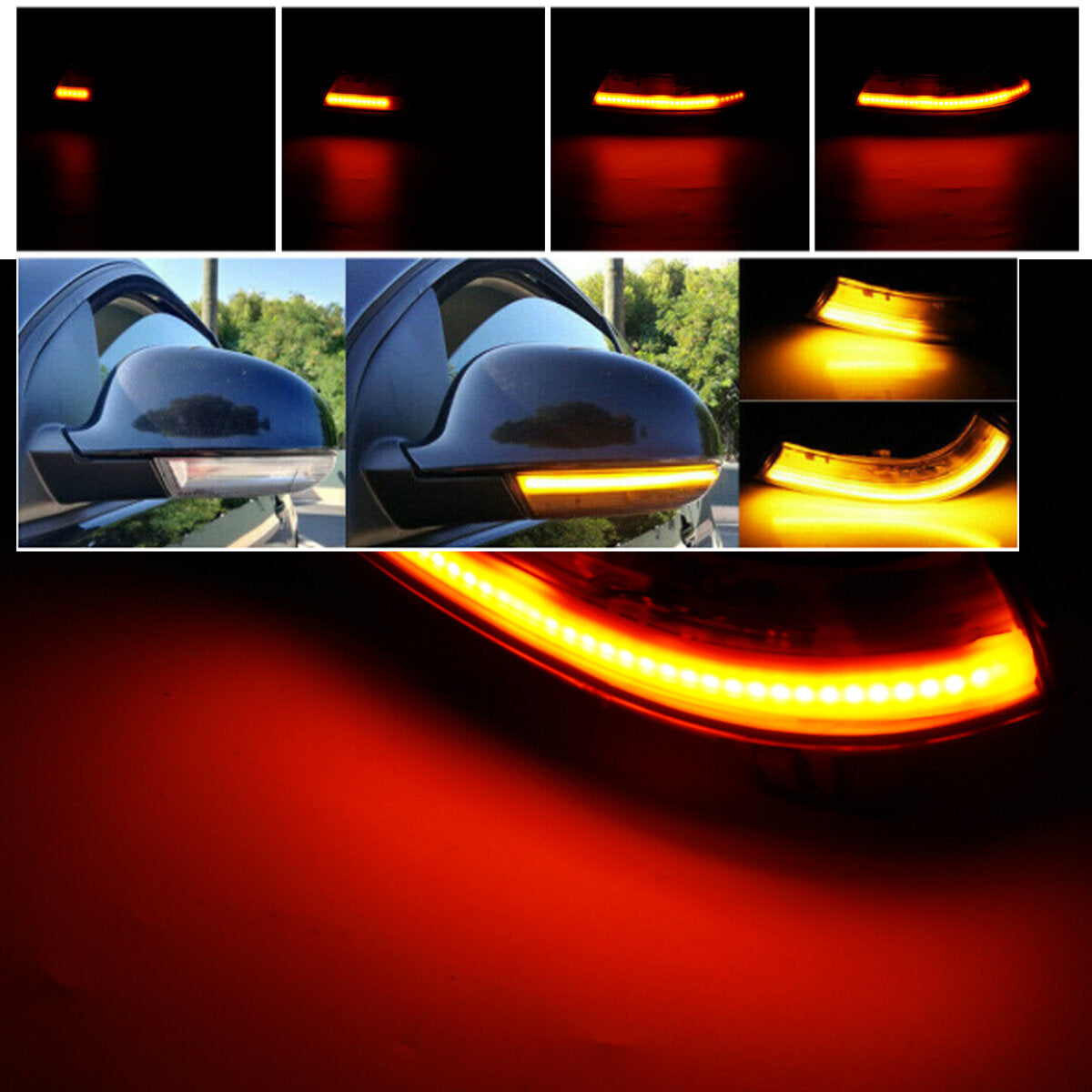 Car Dynamic LED Turn Signal Light Mirror Indicator Lights Amber