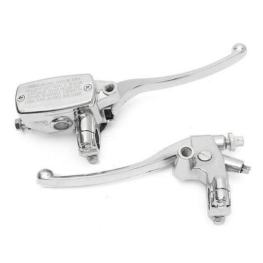 Motorcycle Hydraulic Brake Master Cylinder Clutch Lever Chrome Parts 22mm