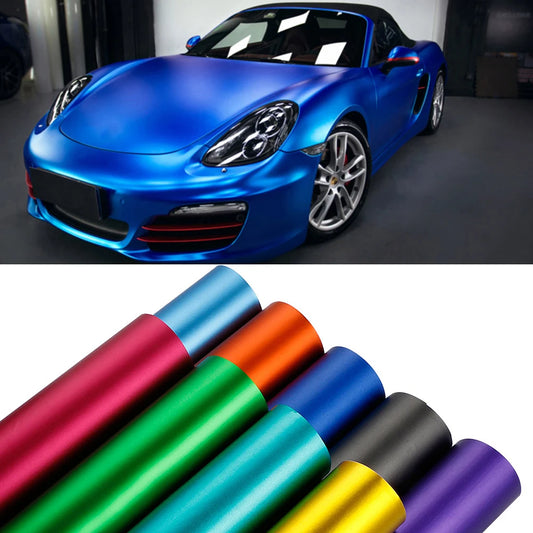 50*400/600cm Matte Satin Sticker Decorative Vinyl Wrap Plating Film Auto DIY Decals