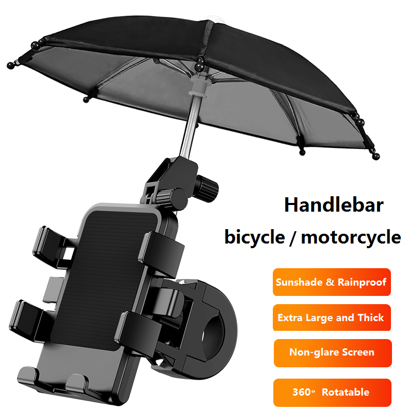 Motorcycle Mobile Phone Holder with Umbrella Navigation Bracket