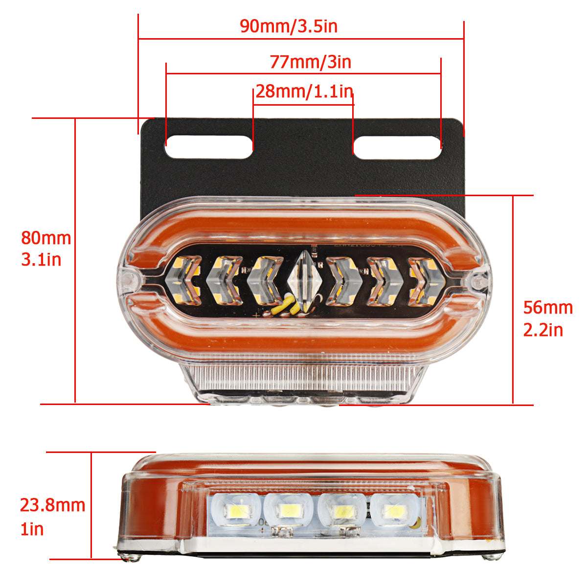 Car Flash Side Marker Light Signal Lamp 3 Modes Indicator 29LED 24V