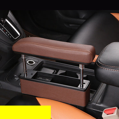 Car Universal Armrest Storage Box With Multi Function 4USB Socket Organizer