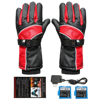 Motorcycle Waterproof 4000mah Rechargable Electric Heated Thicken Velvet Gloves