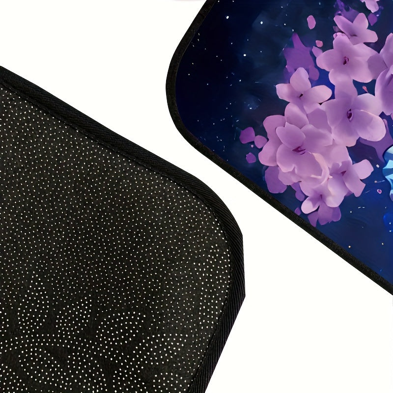 4pcs Waterproof Butterfly & Flower Car Floor Mats - Durable, Non-Slip, All-Weather Protection