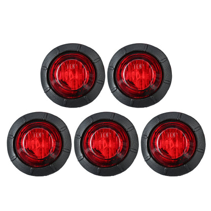 Truck Van Round LED Side Marker Light Indicator Lamp Truck Trailer Lights 5pcs 24V