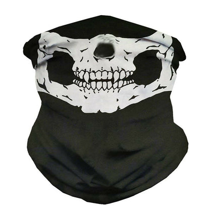 Motorcycle Skull Multi Head Wear Hat Scarf Face Mask Cap 2Pcs