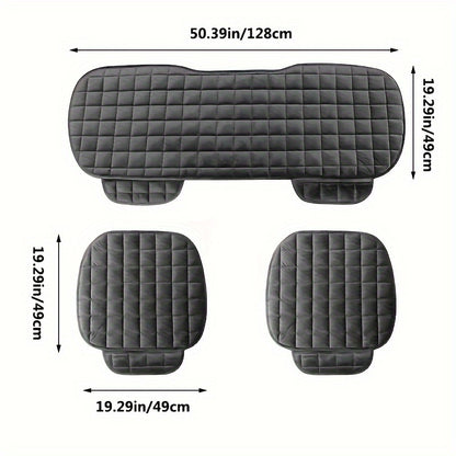 3pcs/set Soft & Lightweight Plush Oval Car Seat Cushions - Premium Polyester Insulation Protectors