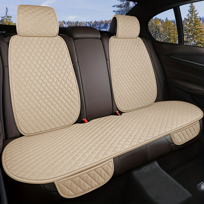 All-Season Non-Slip Linen Car Seat Covers - 3/5/11pcs Set with Backrest