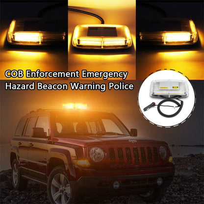 Car Amber 6 COB LED 18W Enforcement Emergency Hazard Beacon Warning Lights