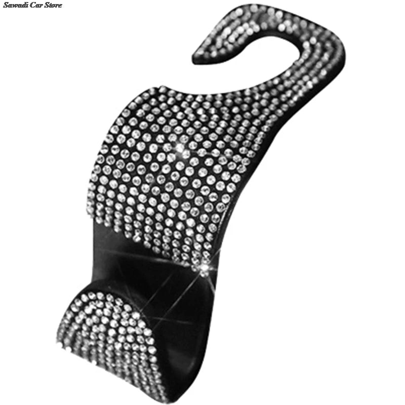 Car Seat Back Hook Diamond Bling Rhinestones Hanger Organizer