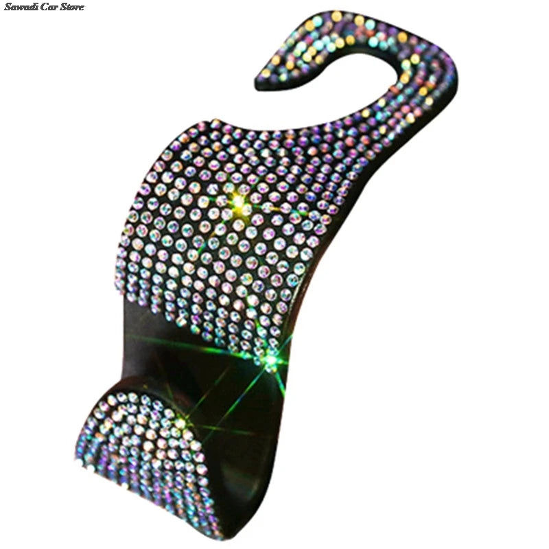 Car Seat Back Hook Diamond Bling Rhinestones Hanger Organizer