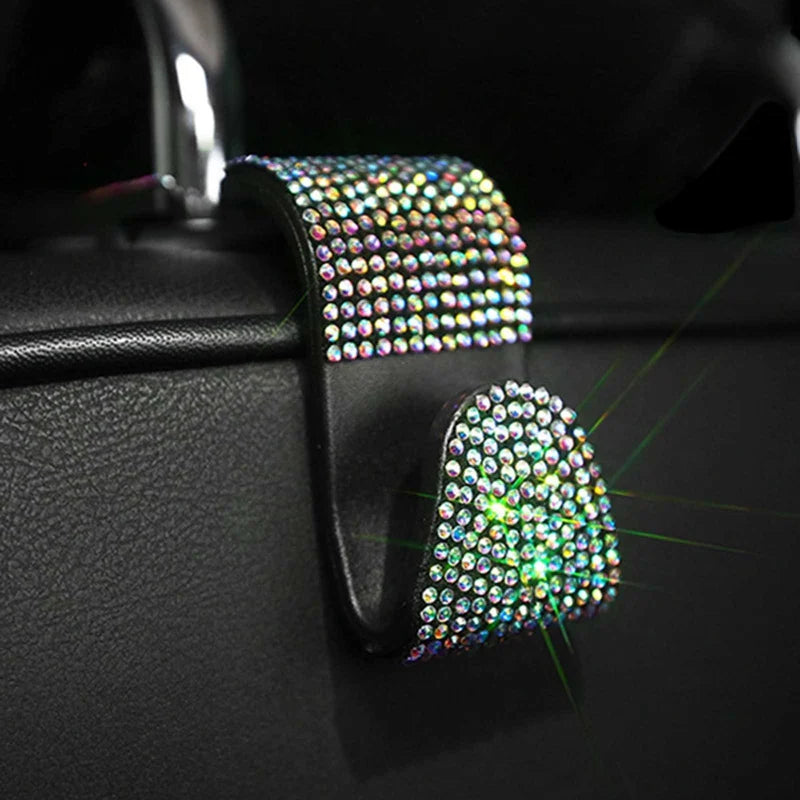 Car Seat Back Hook Diamond Bling Rhinestones Hanger Organizer