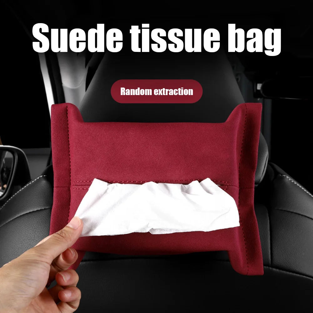 Car Tissue Box Holder Backseat Armrest Cushion