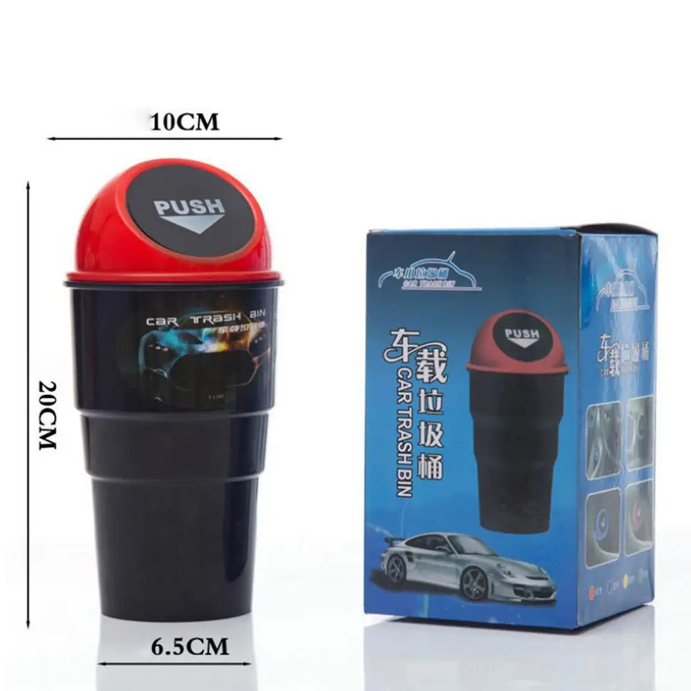 Car Trash Bin Can Mini Auto Dust Organizer Rubbish Garbage Container Storage