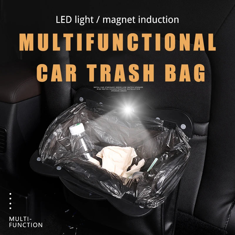 Car Trash Can Rear Seat Storage Bag Organizer