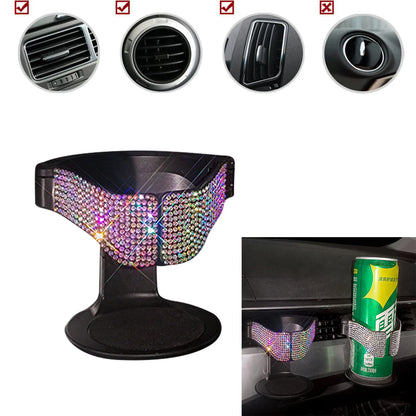 Car Diamond Crystal  Cup Holder Multi-function Ashtray Trash Bracket Organizer