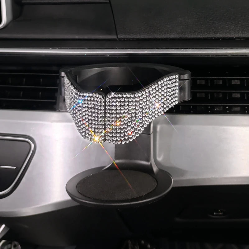 Car Diamond Crystal  Cup Holder Multi-function Ashtray Trash Bracket Organizer