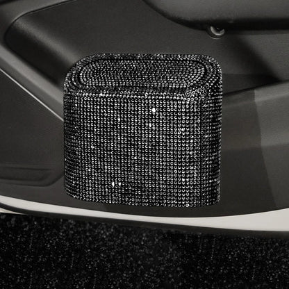 Car Diamond Crystal Trash Can Bin Glitter Garbage Organizer