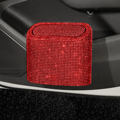 Car Diamond Crystal Trash Can Bin Glitter Garbage Organizer