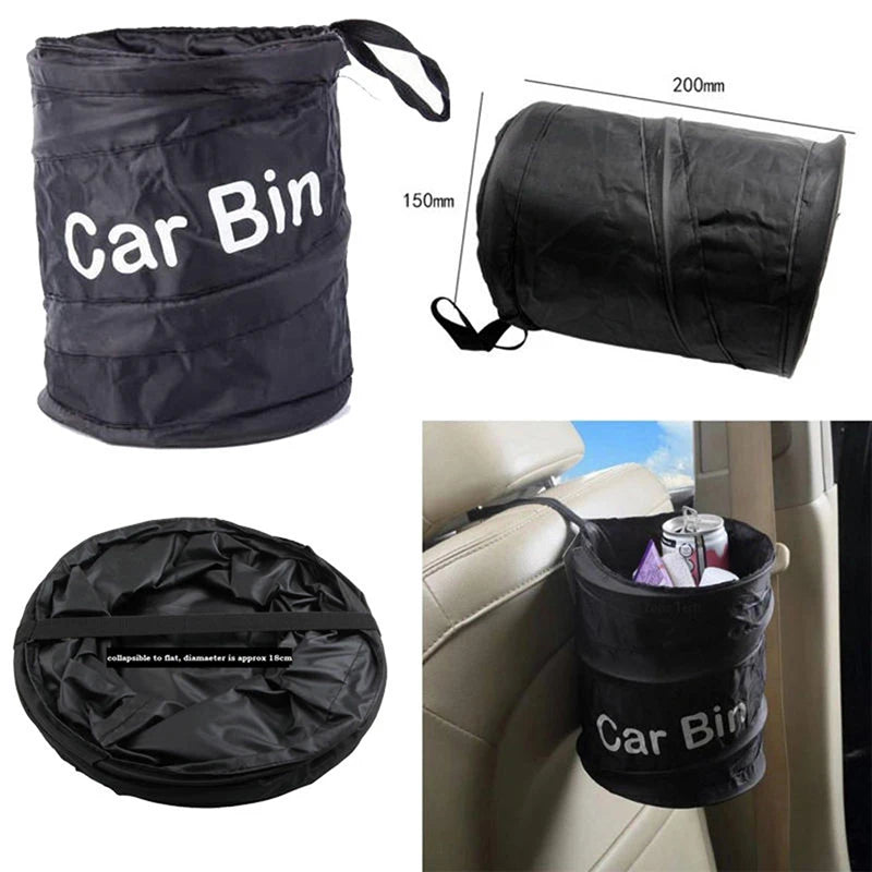 Car Auto Container Garbage Bin Bag Waste Trash Can Organizer