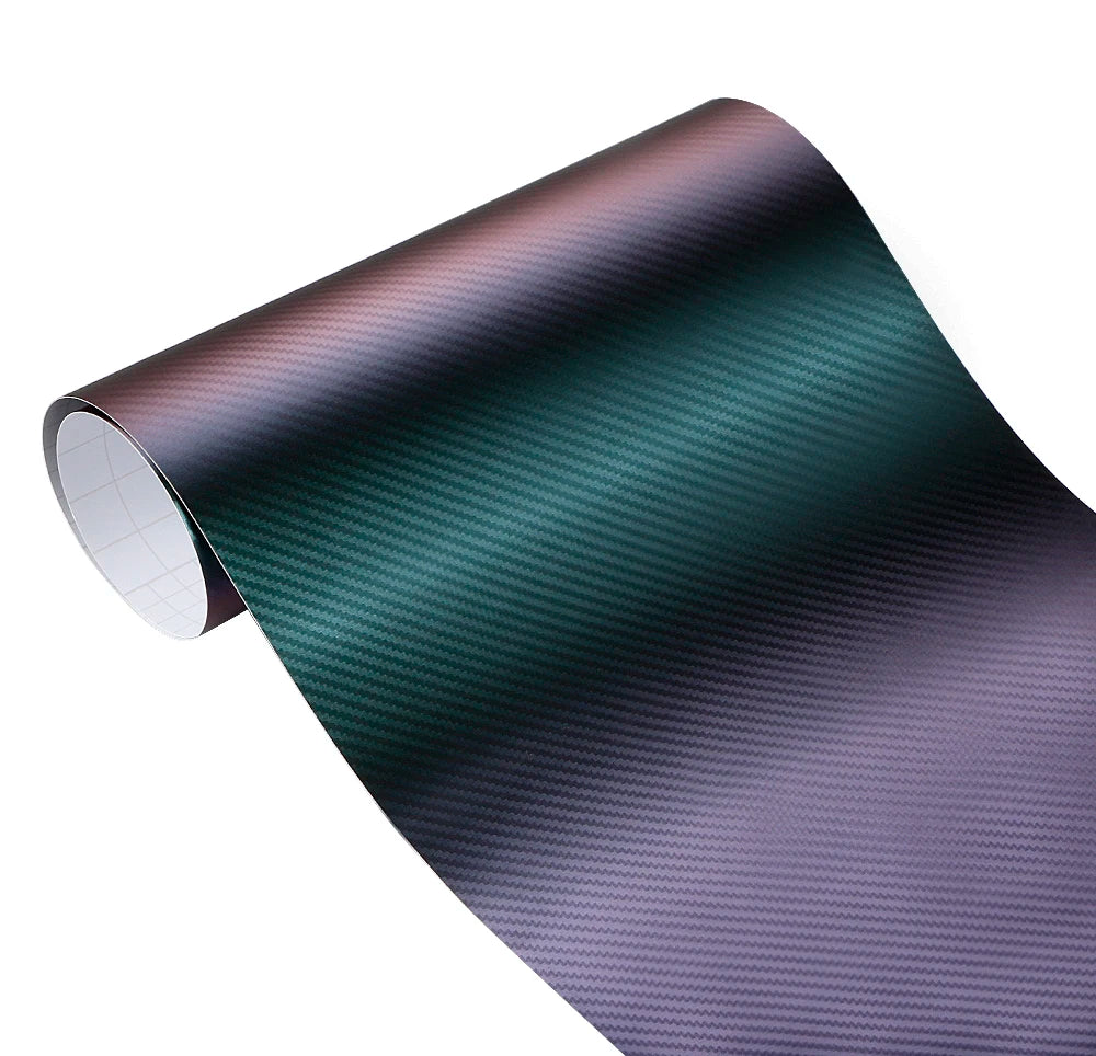 60x500cm Chameleon 3D Carbon Fiber Vinyl Film Car Wrapping Stickers Self-adhesive