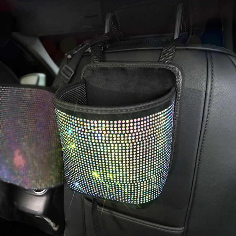 Car Diamond Rhinestone Multi-Pockets Storage Organizer