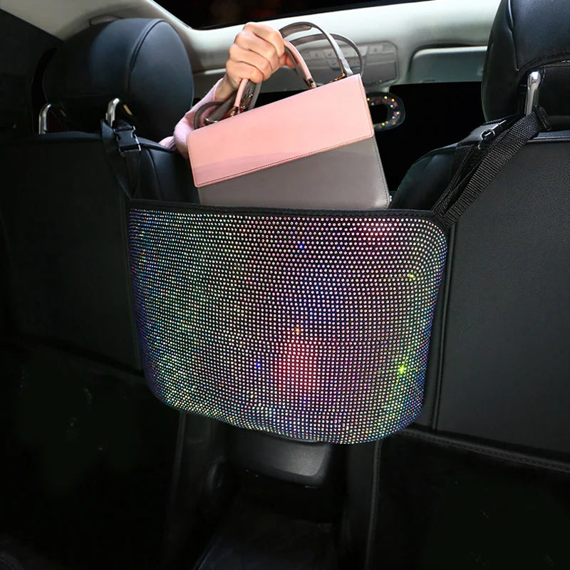 Car Diamond Rhinestone Multi-Pockets Storage Organizer