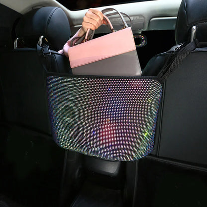 Car Diamond Rhinestone Multi-Pockets Storage Organizer