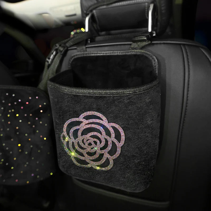 Car Diamond Rhinestone Multi-Pockets Storage Organizer