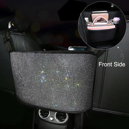 Car Diamond Rhinestone Multi-Pockets Storage Organizer