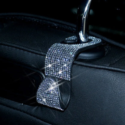 Car Back Seat Hook Multifunction Shiny Bling Crystal Handbag Organizer