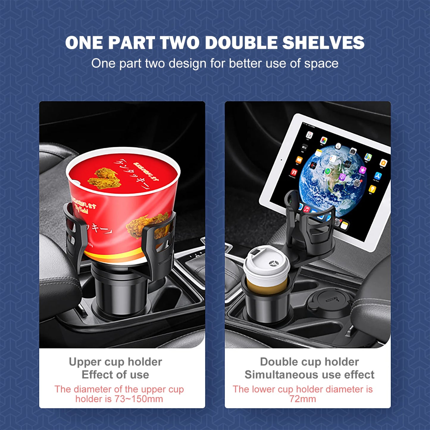 Car Rotating ABS Multifunctional Divider Cup Holder Organizer