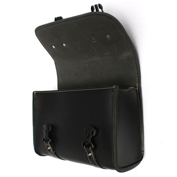 Motorcycle Saddle Leather Black Storage Tool Pouch Bag