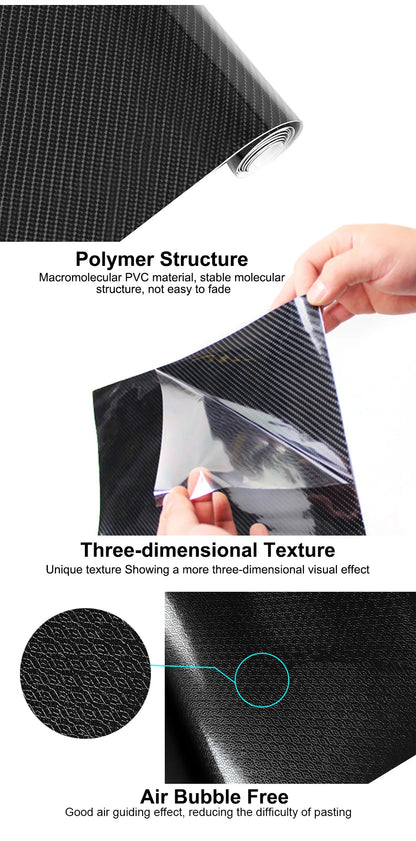 Car 5D Carbon Fiber  Protective PVC DIY Vinyl Film Stickers