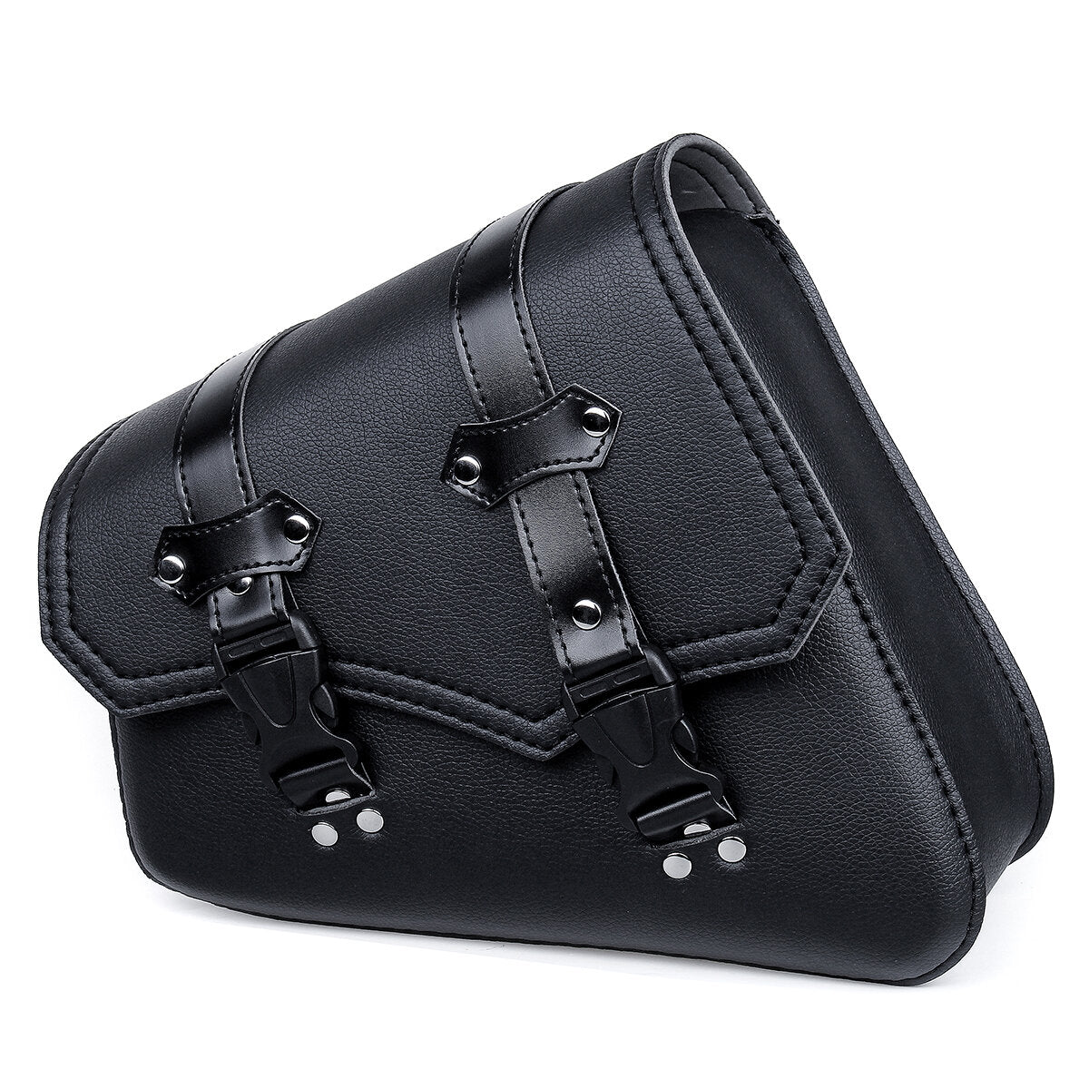 Motorcycle Saddlebags Release Buckle Black PU Leather Universal Organizer