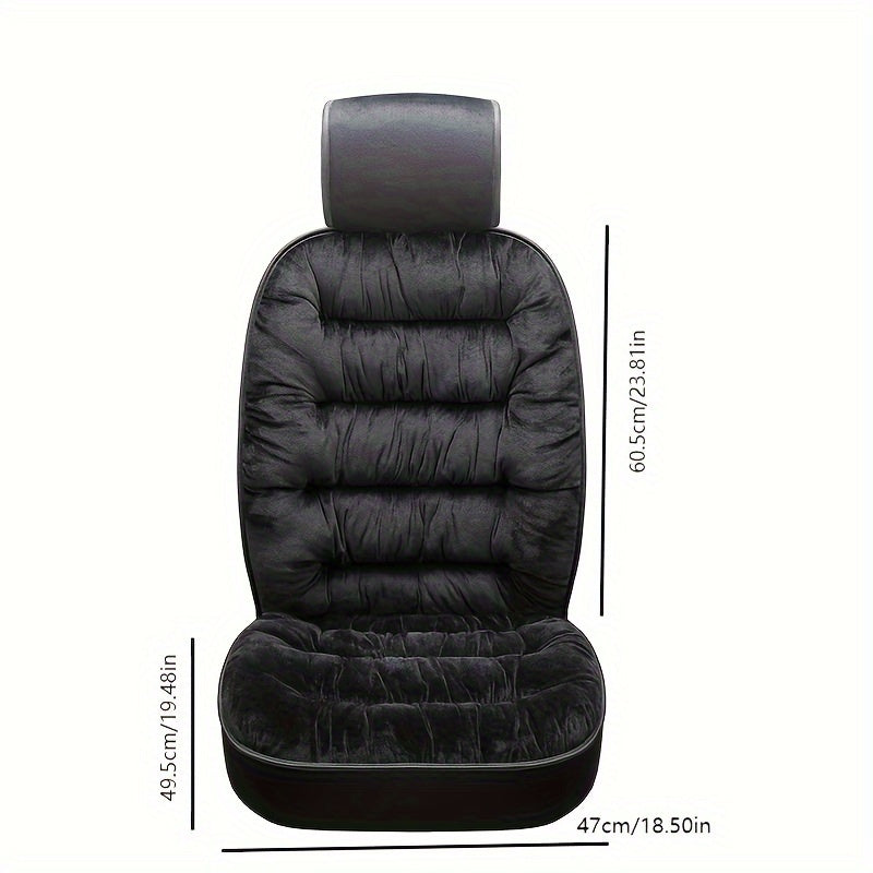 1pc Luxury Winter Car Seat Cushion - Ultra-Soft Plush, Extra Thick Front Single Seat Cover